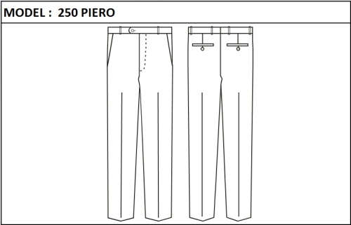 MODEL 250 PIERO - WITH ZIPPER,  WITHOUT  WEDGE