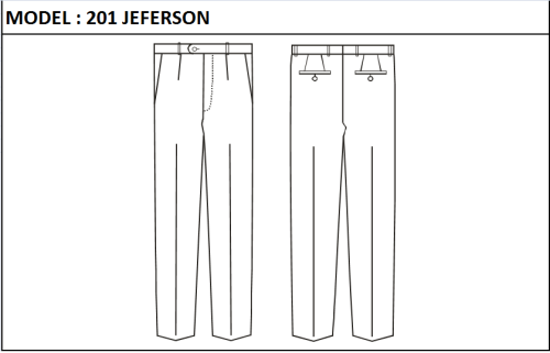 MODEL 201 JEFERSON  - WITH ZIPPER,  WITHOUT  WEDGE