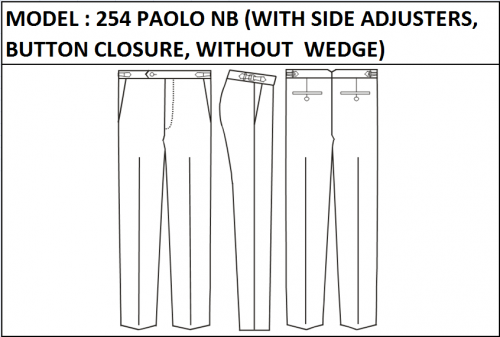 MODEL 254 PAOLO NB -  WITH SIDE ADJUSTERS, BUTTON CLOSURE , WITHOUT WEDGE